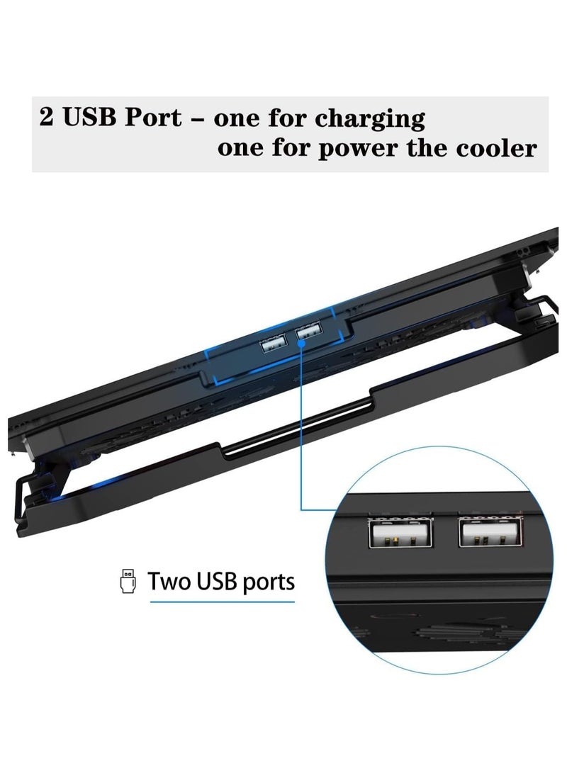 General Laptop cooling pad for 14-17 inch laptops - Slim, quiet and ergonomic design - Height adjustable cooling stand  - Image 3