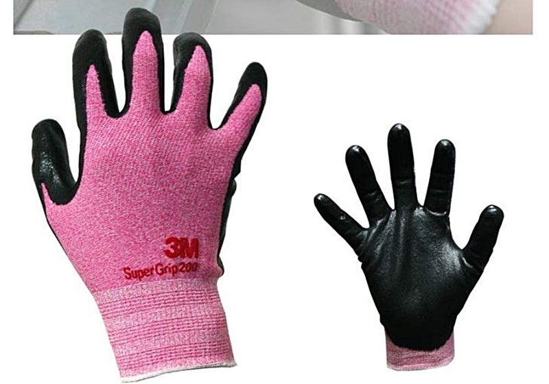 3M Lightweight Nitrile Work Gloves, 3D Comfort Stretch Fit, Durable Power Grip Foam Coated, Smart Touch, Thin Machine Washable, 5 Pairs Pack (Large, Pink) - Image 4