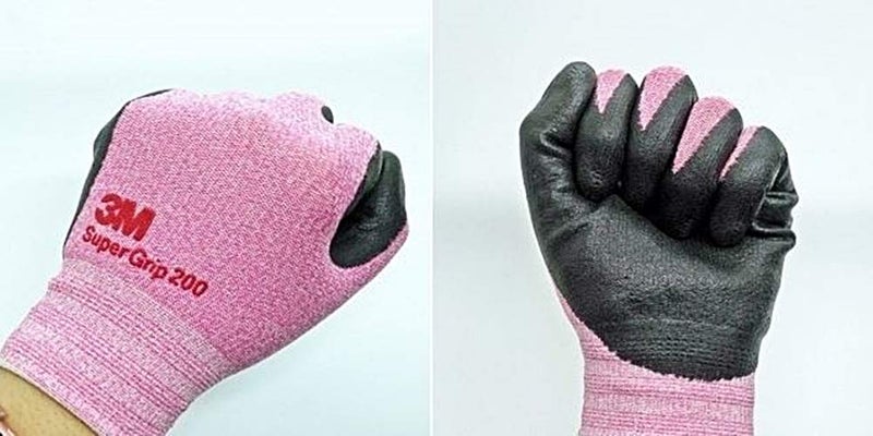3M Lightweight Nitrile Work Gloves, 3D Comfort Stretch Fit, Durable Power Grip Foam Coated, Smart Touch, Thin Machine Washable, 5 Pairs Pack (Large, Pink) - Image 3