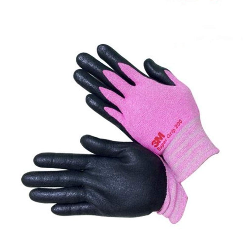 3M Lightweight Nitrile Work Gloves, 3D Comfort Stretch Fit, Durable Power Grip Foam Coated, Smart Touch, Thin Machine Washable, 5 Pairs Pack (Large, Pink) - Image 2
