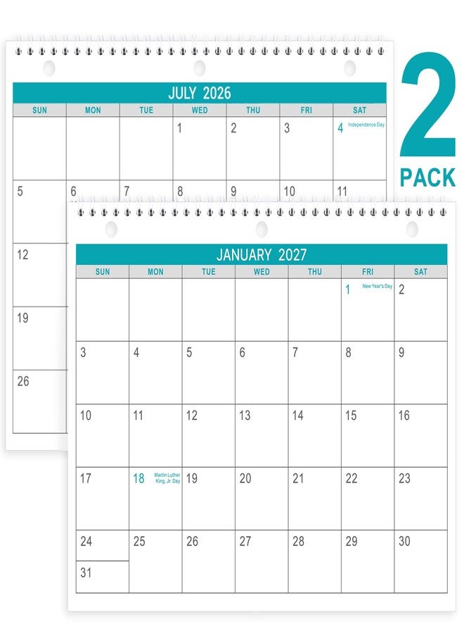 Lemome 2026-2027 Wall Calendar - 2 Pack Monthly Wall and Desk Calendars, 18 Months from Jul 2026 - Dec 2027, 11"x 8.5", Thick Paper - Image 1
