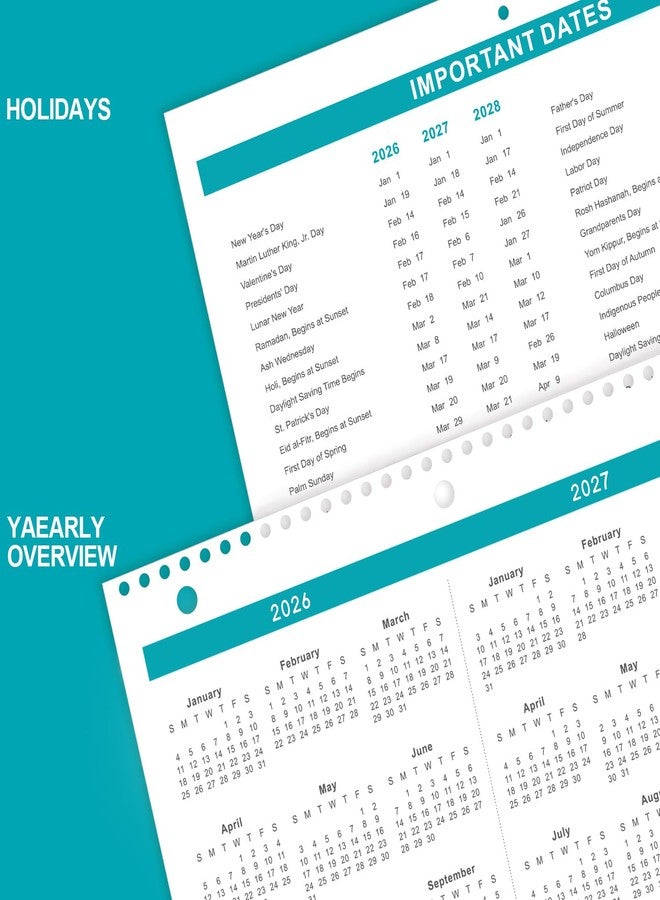 Lemome 2026-2027 Wall Calendar - 2 Pack Monthly Wall and Desk Calendars, 18 Months from Jul 2026 - Dec 2027, 11"x 8.5", Thick Paper - Image 4