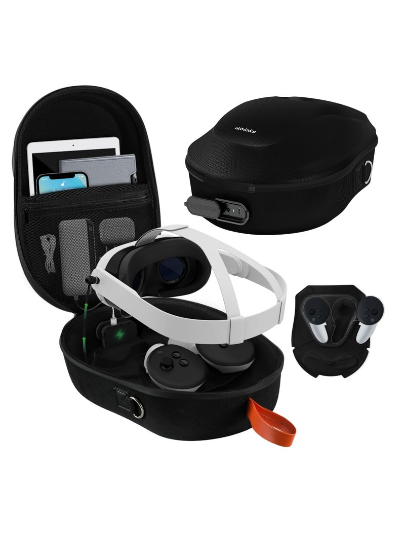 KASTWAVE HiBloks Carrying Case with Magnetic Charging Port for Meta Quest 3 Accessories, Hard Travel Case for Oculus Quest 3 All-in-One VR Headset and Controllers, Quest 3 Backpack Portable Storage Bag - Image 1