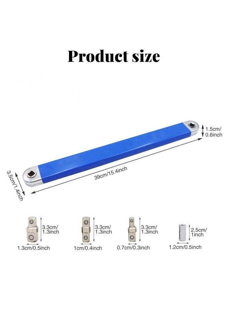 Impact Ready Offset Extension Wrench, Tight Reach Extension Wrench Set with 1/2", 1/4" and 3/8" Square Drive Adapters, Universal Extensions Wrench for Small Place - Image 4