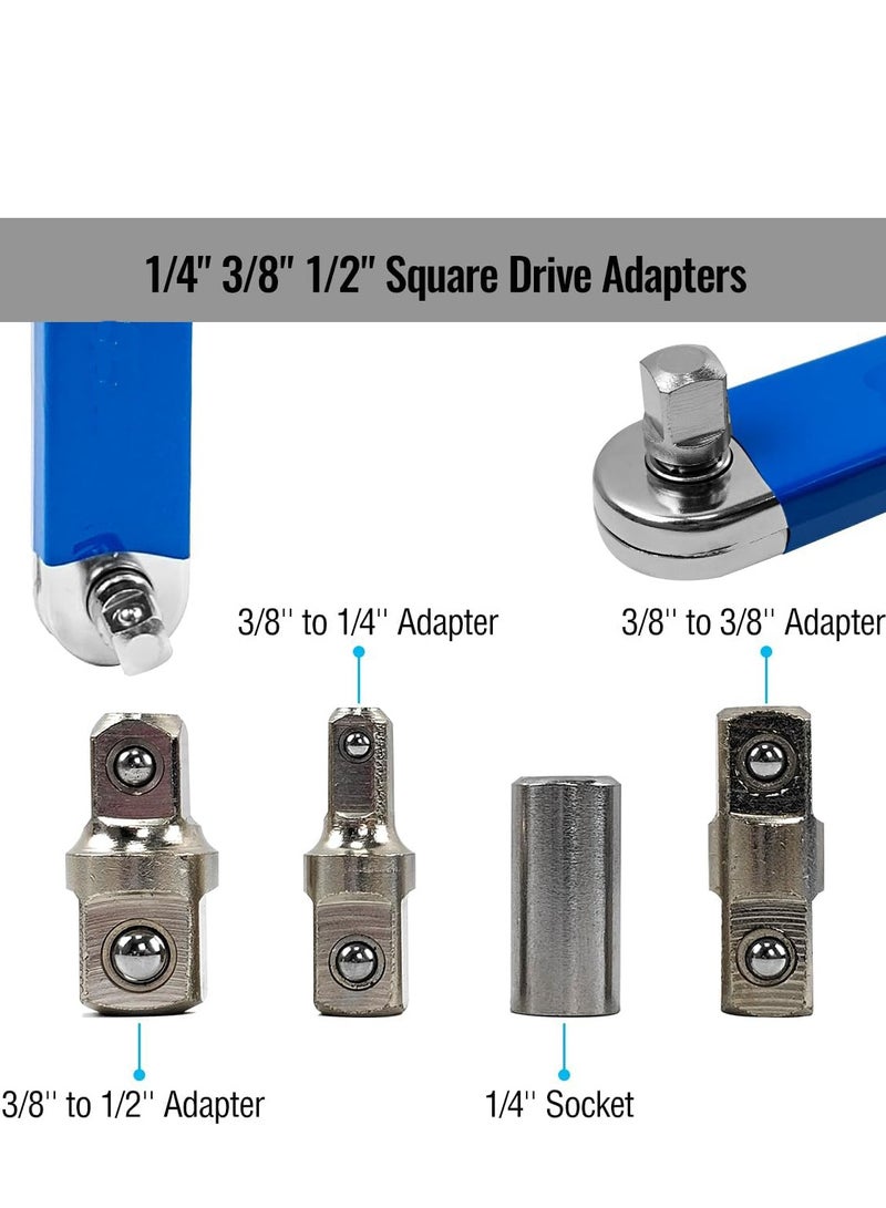 Impact Ready Offset Extension Wrench, Tight Reach Extension Wrench Set with 1/2", 1/4" and 3/8" Square Drive Adapters, Universal Extensions Wrench for Small Place - Image 3