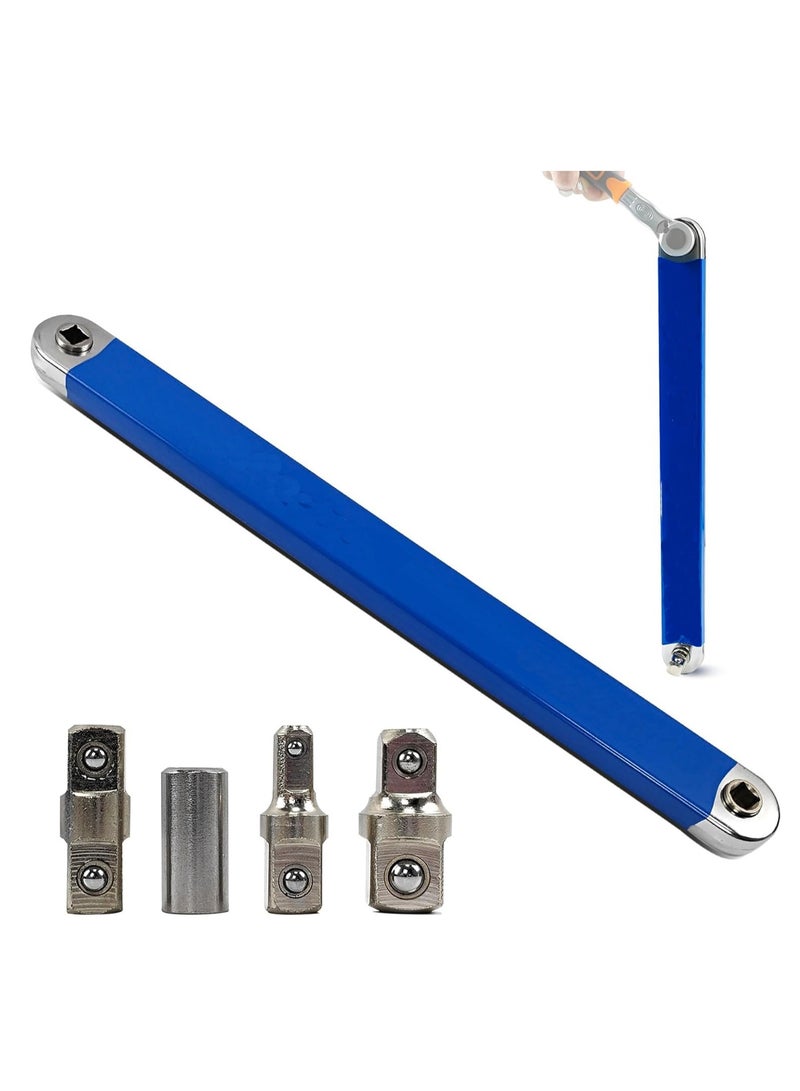 Impact Ready Offset Extension Wrench, Tight Reach Extension Wrench Set with 1/2", 1/4" and 3/8" Square Drive Adapters, Universal Extensions Wrench for Small Place - Image 1