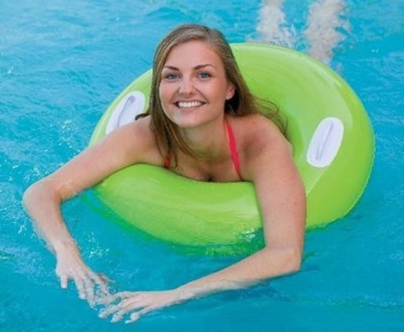 NELSTRAB :- Adult Swimming Ring Adult Inflatable Pool Float Tube Circle Water Toys Swim Tube with 2 Handles(8 + Years up)(Size - 30''inch)(Multi Color)(1 PIS) - Image 1