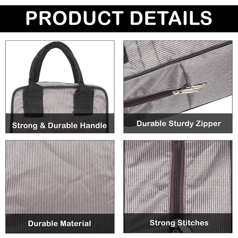 CHERRYLAND Lunch Bag for MenWomen Insulated Lunch Box Large Waterproof Lunch Bag Tiffin Lunch Bag for OfficeCollegeSchoolBottle HolderLightweightDurable HandlesMultiple PocketsMade in Indiagrey - Image 5
