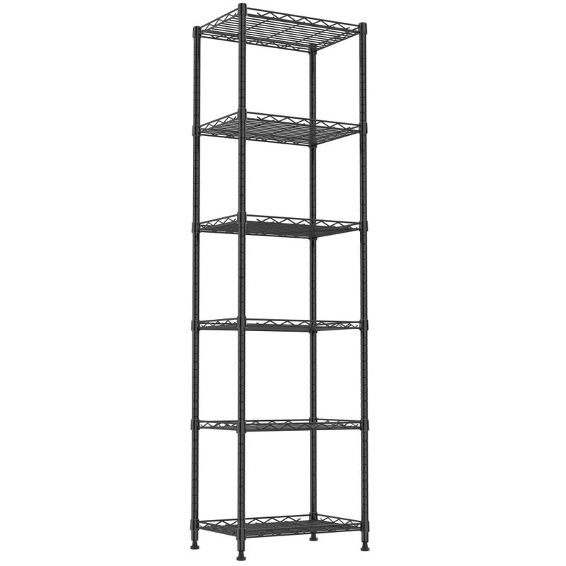 REGILLER 6 Wire Shelving Steel Storage Rack Adjustable Unit Shelves for Laundry Bathroom Kitchen Pantry ClosetBlack117 D x 168 W x 63 H