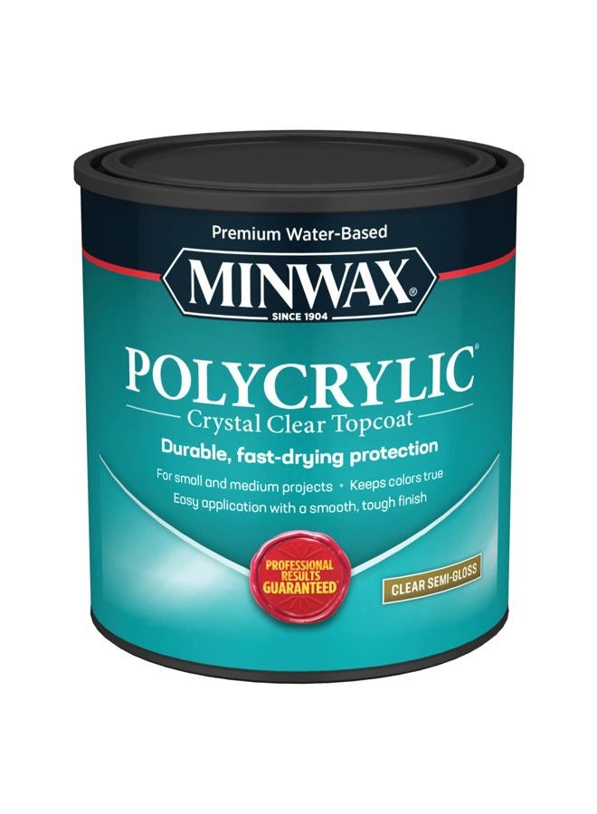 Minwax 64444444 Polycrylic Protective Finish Water Based, quart, Semi-Gloss - Image 1
