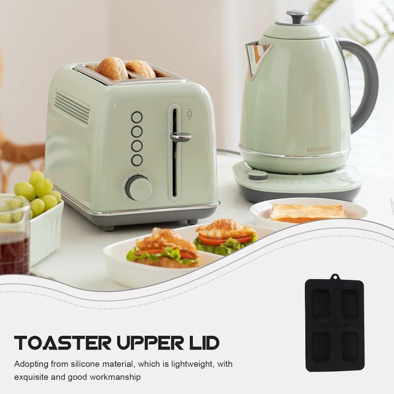 Luckam 2Pcs Silicone Toaster Lid, Toaster Dirt Cover Toaster Appliance Top Cover, Toaster Protector Bread Maker Cover for Bread Machine, Sandwich Machine Part Accessories (Black) - Image 4