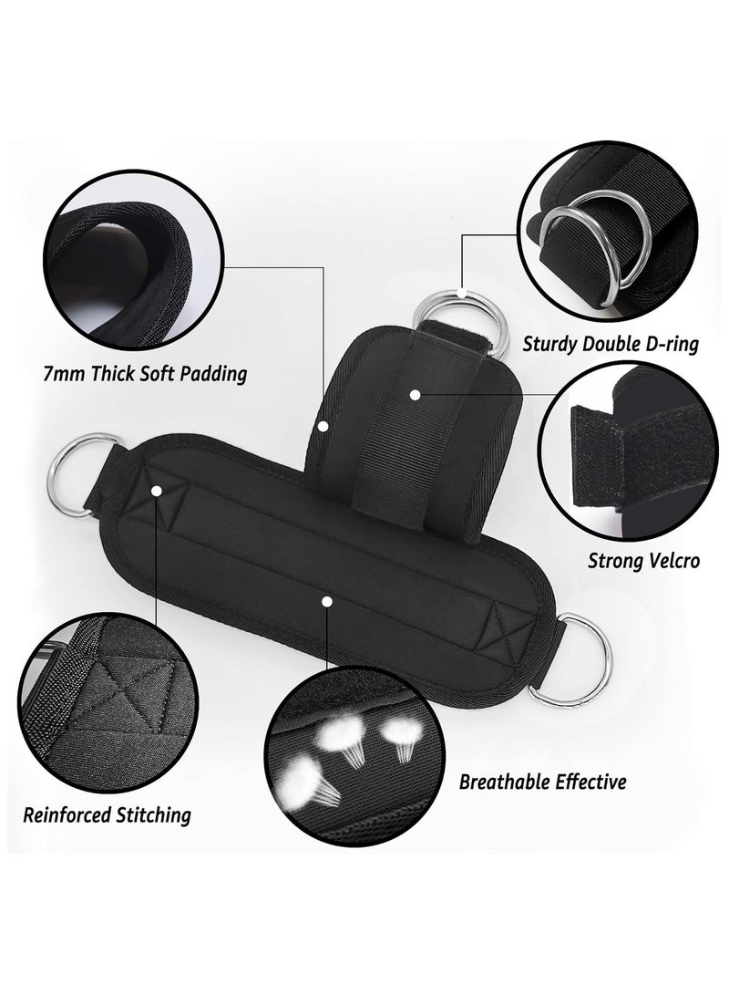 Vparty Ankle Strap for Cable Machine – Pack of 2 Premium Padded Ankle Cable Straps, Glute Kickback, Leg Extension, Adjustable Fitness Strap for Workout, Strength Training, Home Gym, Lower Body Exercise, and Fitness Equipment  - Image 3