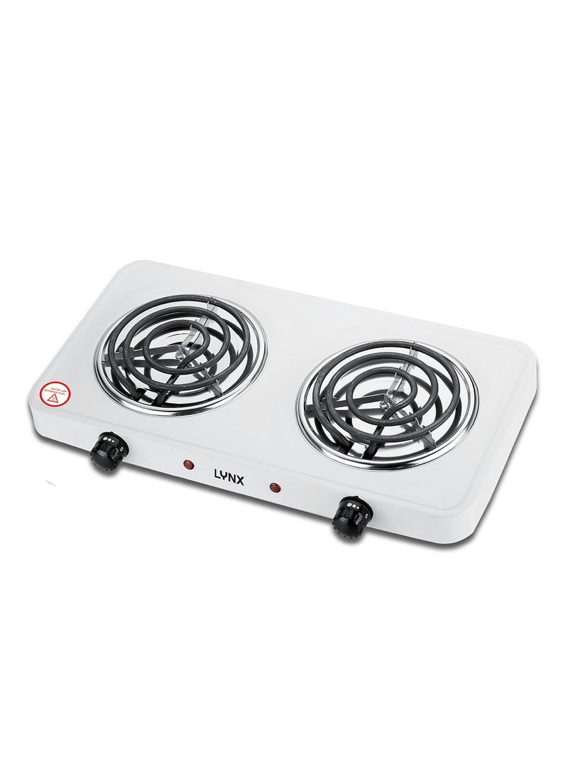 lynx - LYNX Countertop Portable Buffet Burner - Electric Hot Plate with Dual Cooking Plates, 5-Stage Control, Overheat Protection, Easy to Clean, 2000W, Compact Design for Versatile Use - LY-HP-6016 - Image 1