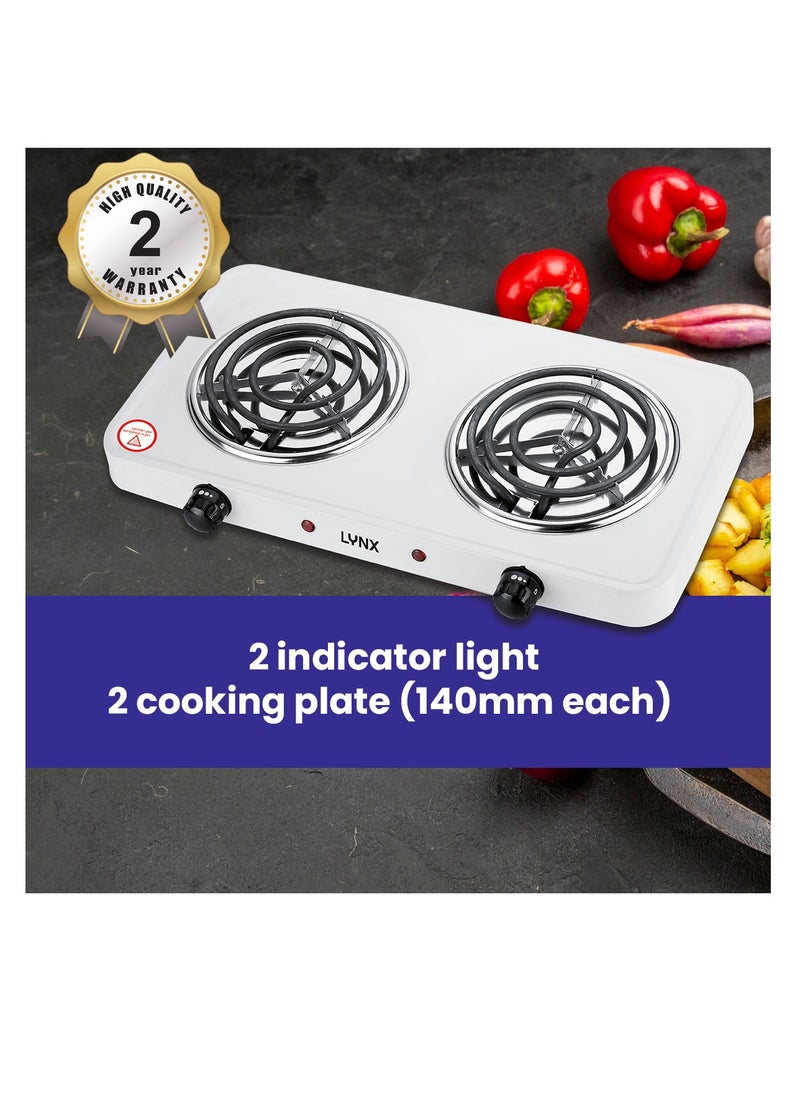 lynx - LYNX Countertop Portable Buffet Burner - Electric Hot Plate with Dual Cooking Plates, 5-Stage Control, Overheat Protection, Easy to Clean, 2000W, Compact Design for Versatile Use - LY-HP-6016 - Image 1