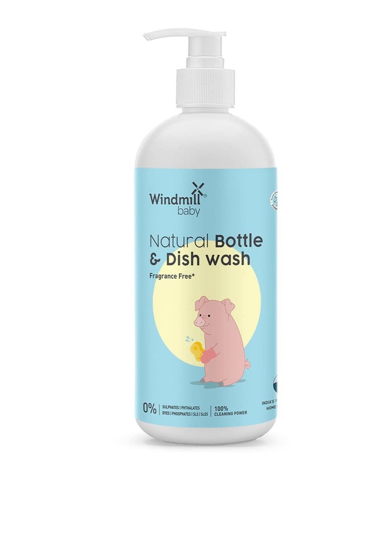 Windmill baby Natural Bottle Cleaning Liquid Fragrance Free  USDA Certified No Anti Bacterial Chemicals for Feeding Bottles  Accessories Pump Parts and more   450ml - Image 1