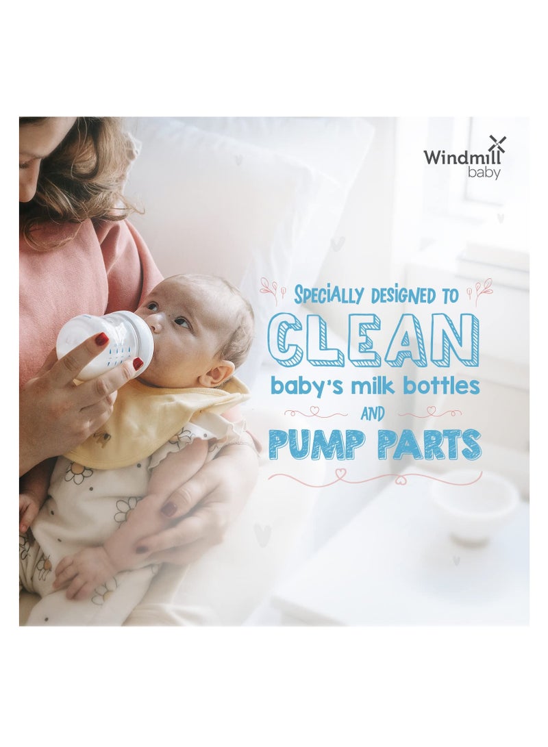 Windmill baby Natural Bottle Cleaning Liquid Fragrance Free  USDA Certified No Anti Bacterial Chemicals for Feeding Bottles  Accessories Pump Parts and more   450ml - Image 3
