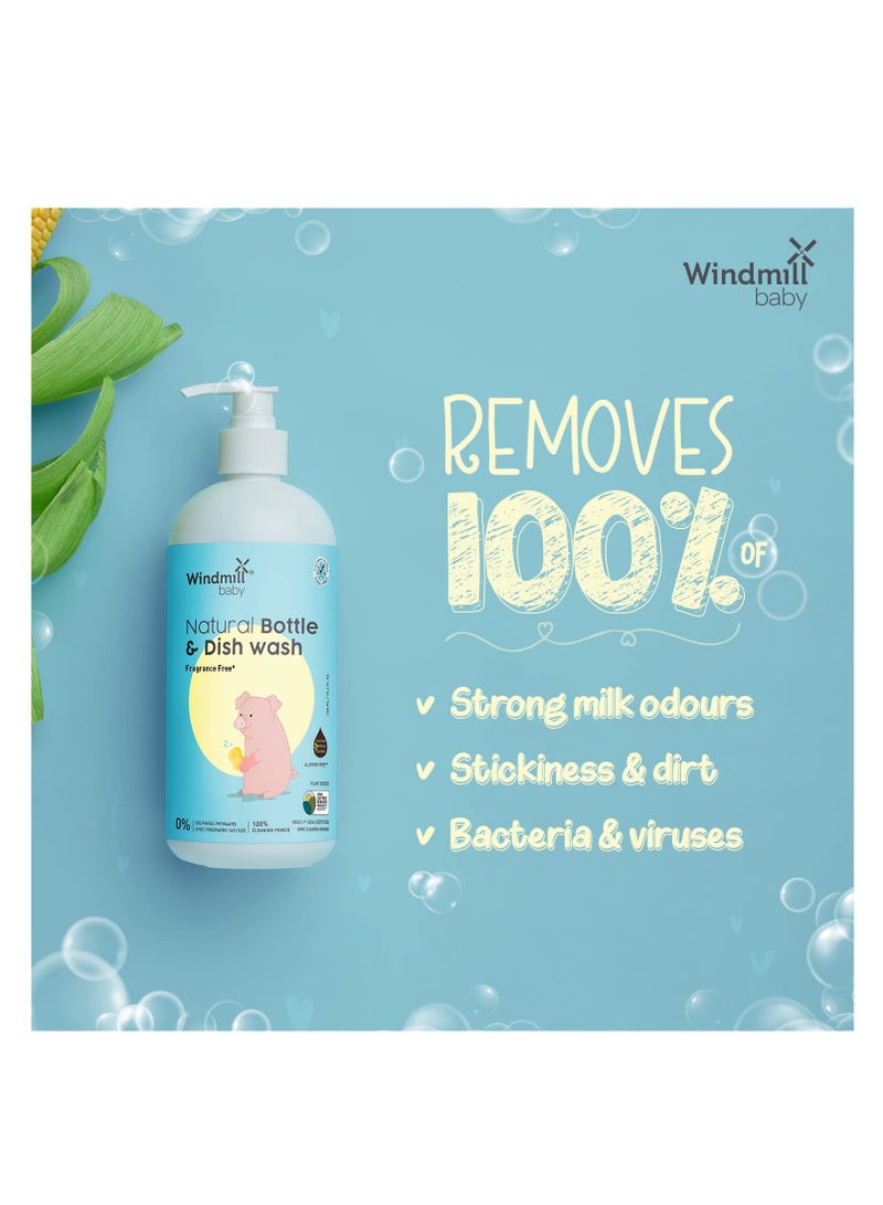 Windmill baby Natural Bottle Cleaning Liquid Fragrance Free  USDA Certified No Anti Bacterial Chemicals for Feeding Bottles  Accessories Pump Parts and more   450ml - Image 4