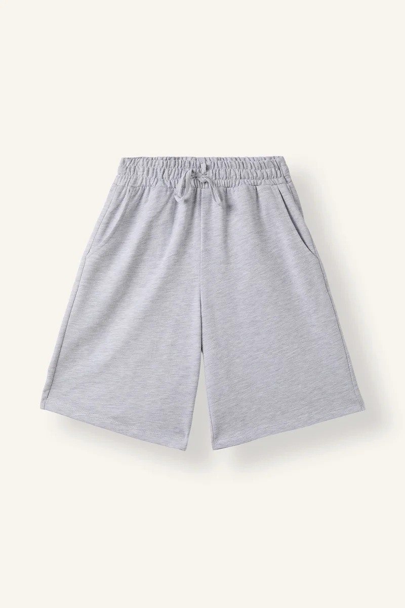 ديفاكتو Regular Fit Thin Sweatshirt Fabric Basic Normal Waist Regular Hem Bermuda