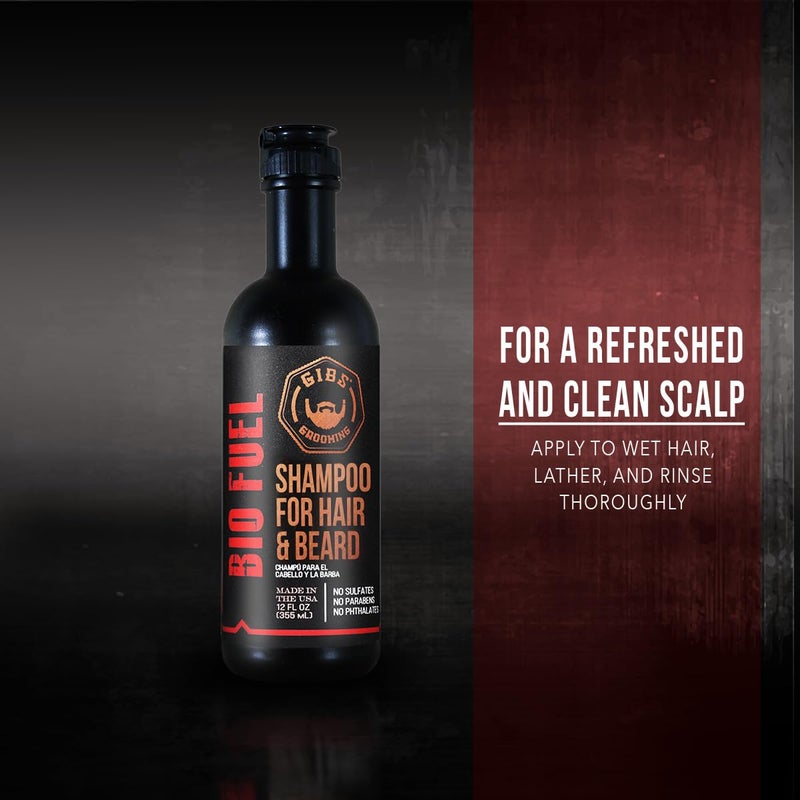 GIBS Bio Fuel Shampoo for Hair & Beard, Moisturizing & Nourishing, 12 fl oz - Image 4