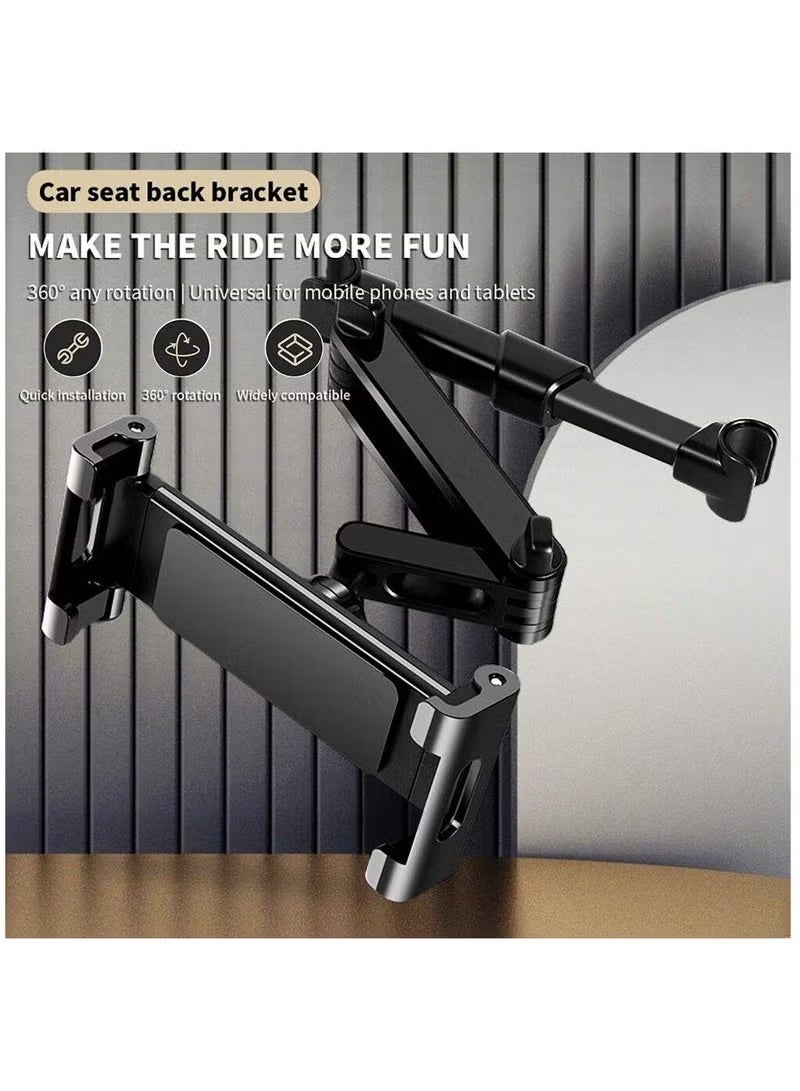 HPRT Tablet Holder for Car Back Seat, Car Headrest Tablet Holder with 360° Rotatable Adjustable Mount, Clip-On Phone and Tablet Holder for 4.7–12.9 Inch Devices (Black) - Image 5