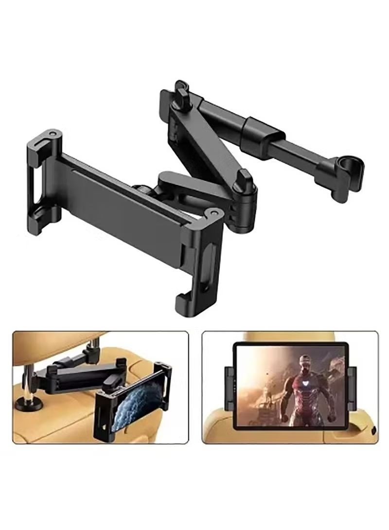HPRT Tablet Holder for Car Back Seat, Car Headrest Tablet Holder with 360° Rotatable Adjustable Mount, Clip-On Phone and Tablet Holder for 4.7–12.9 Inch Devices (Black) - Image 2