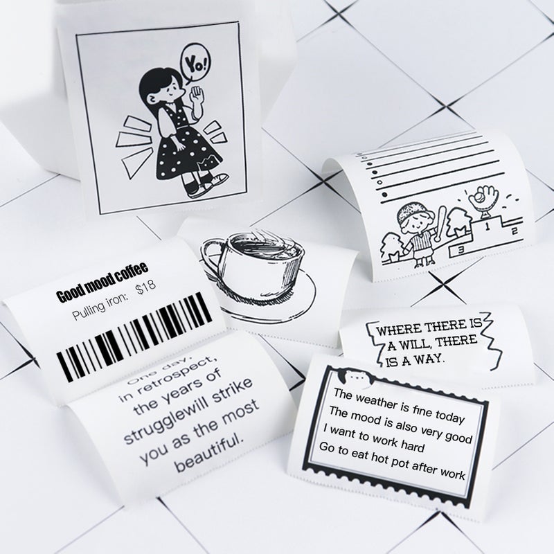 10 Rolls 57x30mm Direct Thermal Paper White Receipt Printing Paper Non-Adhesive Waterproof Oil-proof Friction-proof for Pocket Mobile Thermal Printer BT Photo Printer - Image 5