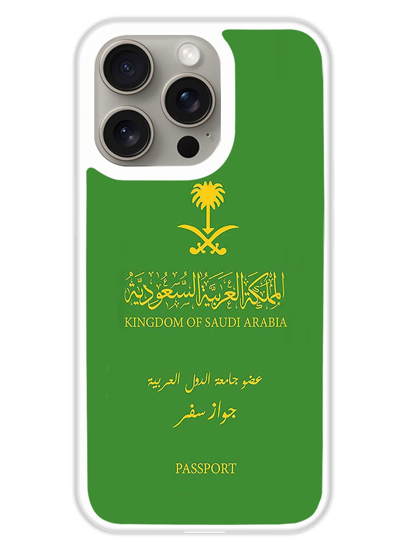 Theodor Protective Case Cover For APPLE IPHONE 15 Pro Max Ksa Passport  (White Bumper) - Image 1