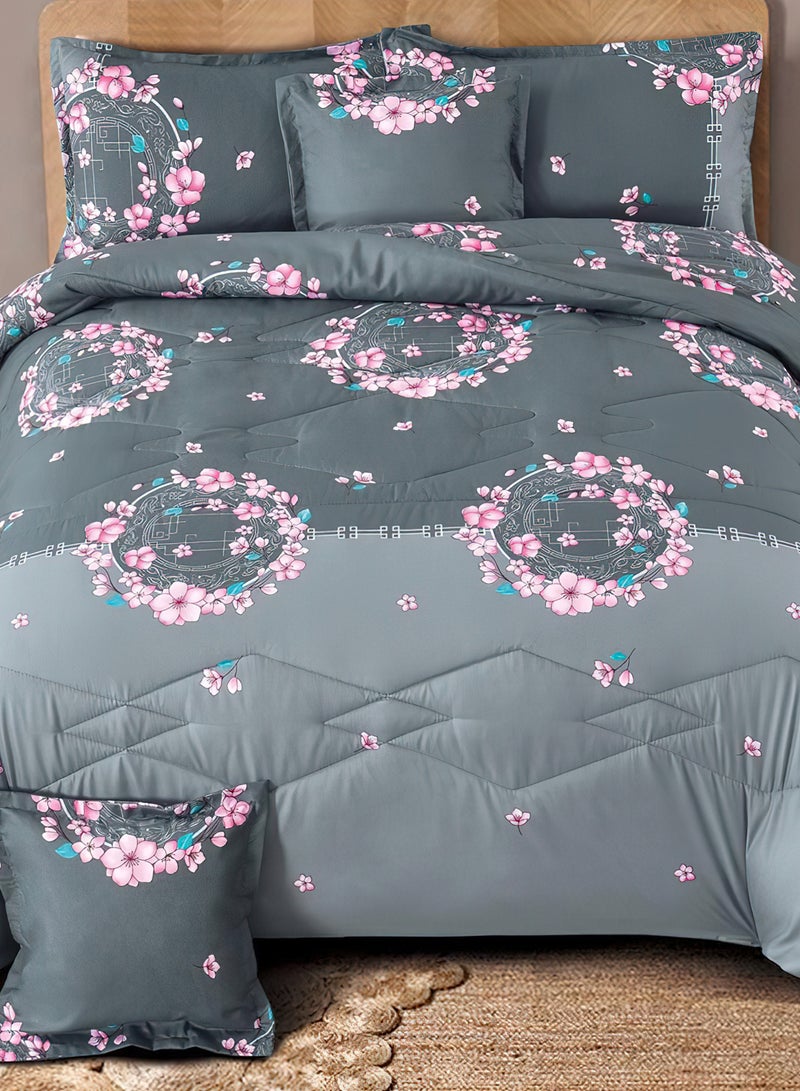 Ming Li 4 Pieces Single Size 160x210Cm Comforter Set Medium Filling Bedding Set for All Season Includes 1Comforter 1Bedsheet 1Pillow Shams and 1Cushion cases - Image 4