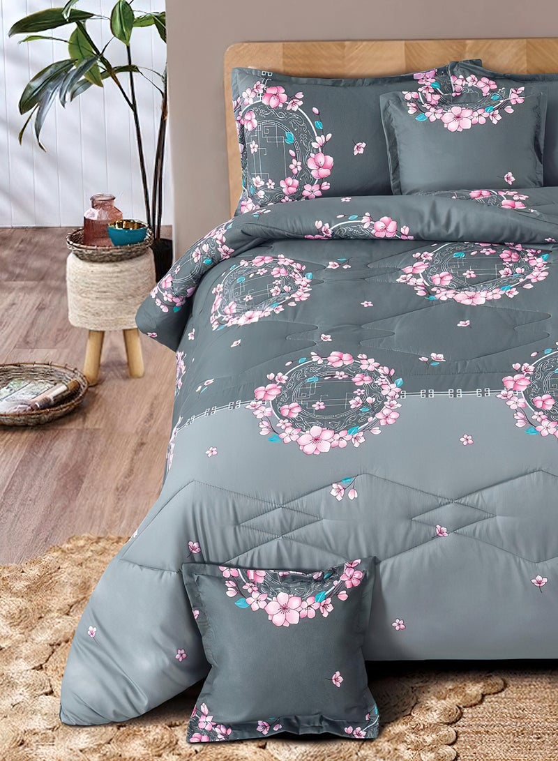 Ming Li 4 Pieces Single Size 160x210Cm Comforter Set Medium Filling Bedding Set for All Season Includes 1Comforter 1Bedsheet 1Pillow Shams and 1Cushion cases - Image 2