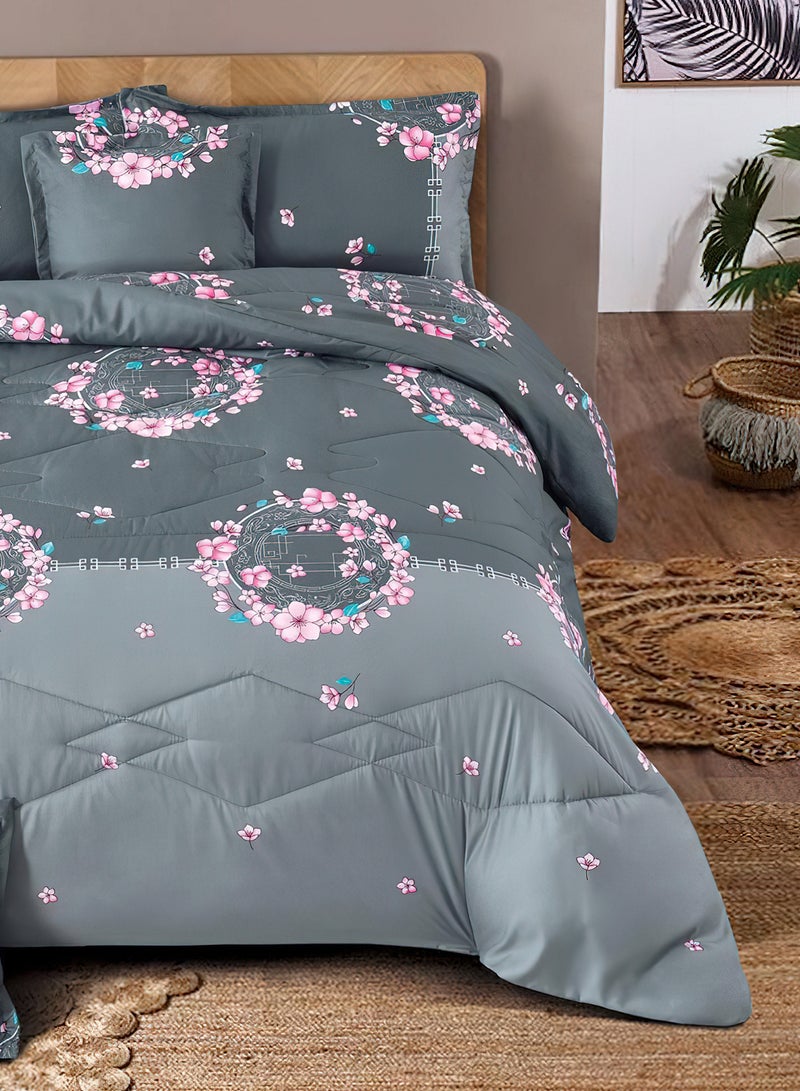 Ming Li 4 Pieces Single Size 160x210Cm Comforter Set Medium Filling Bedding Set for All Season Includes 1Comforter 1Bedsheet 1Pillow Shams and 1Cushion cases - Image 3