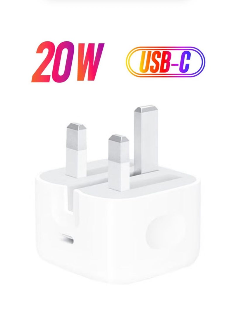 شاحن iPhone نوع C PD 20 وات شاحن USB C سريع iPhone 17 شاحن سريع رئيس نوع C قابس طاقة محول سفر عالمي USB-C قابس لهاتف iPhone 17/17 Pro Max/16 Pro/16 Plus/15، إلخ - Image 1