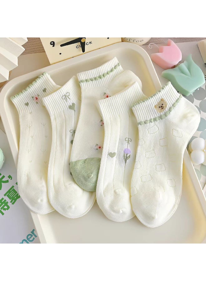 TRENDORA Women's Cotton Ankle Socks, Mixed Colours, Cotton Blend, 6 Pairs , Comfort - Image 2