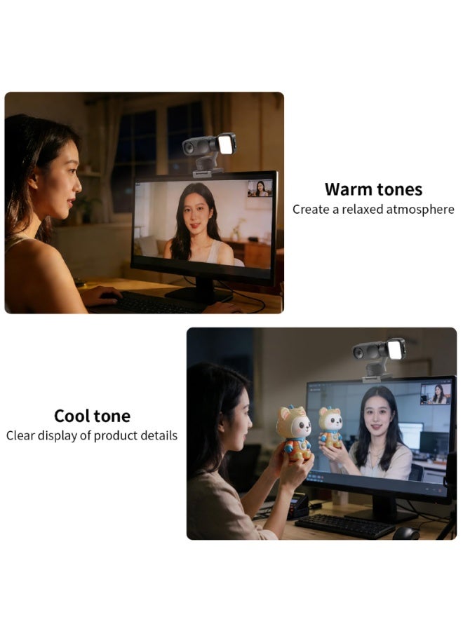 ميني ملء ضوء لـ Insta360 Link2 / 2C / 2PRO, ضوء الفيديو المغناطيسي LED مع 4 درجات حرارة الألوان والتخفيف بدون خطوات, ضوء الكاميرا المحمولة للبث الحي, تسجيل الفيديو, التسجيل - Image 5