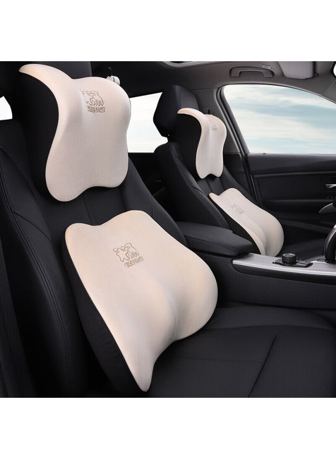 Icaroom Car Headrest, Space Memory Foam Neck Support Pillow, All-season Universal Car Cushion T-662m Apricot Color - Image 3