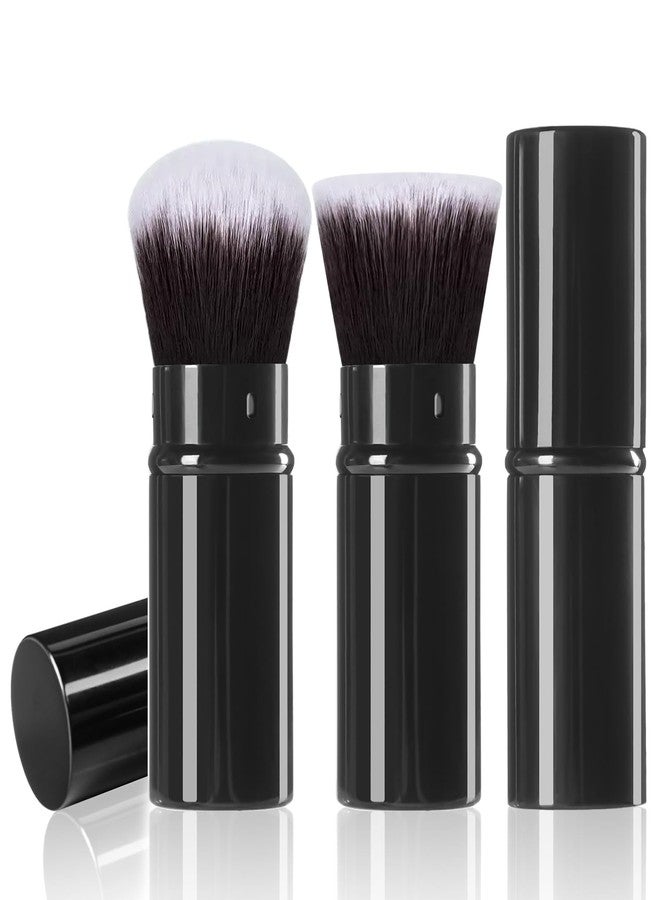 Keriloo Retractable Makeup Brush 2 Pack, Travel Kabuki Powder Foundation Makeup Brush Face Blush Brushes for Blending Liquid, Blush, Bronzer, Buffing, Sunscreen,Flawless Cosmetics - Image 1
