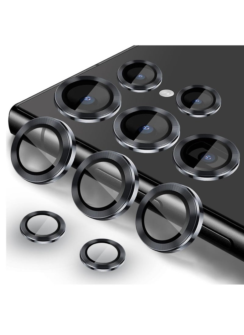 Generic Camera Lens Protector for Samsung Galaxy S24 Ultra Tempered Glass Aluminum Alloy Ring Lens Cover(Black)  - Image 1