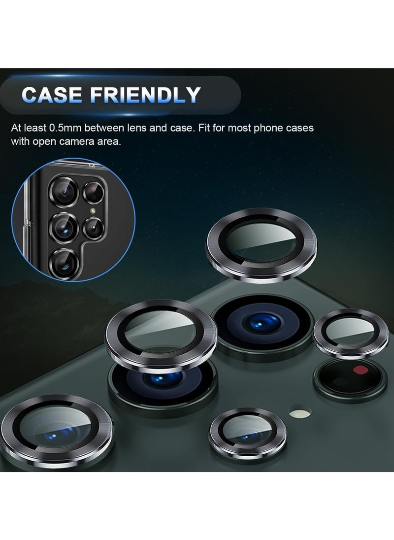 Generic Camera Lens Protector for Samsung Galaxy S24 Ultra Tempered Glass Aluminum Alloy Ring Lens Cover(Black)  - Image 2