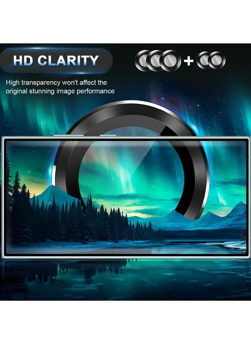 Generic Camera Lens Protector for Samsung Galaxy S24 Ultra Tempered Glass Aluminum Alloy Ring Lens Cover(Black)  - Image 4