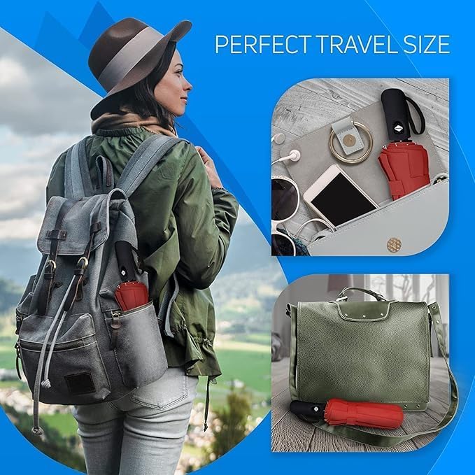 perpetual Umbrella For Rain And Uv Protection, Windproof Maroon For Men and Momen - Image 4