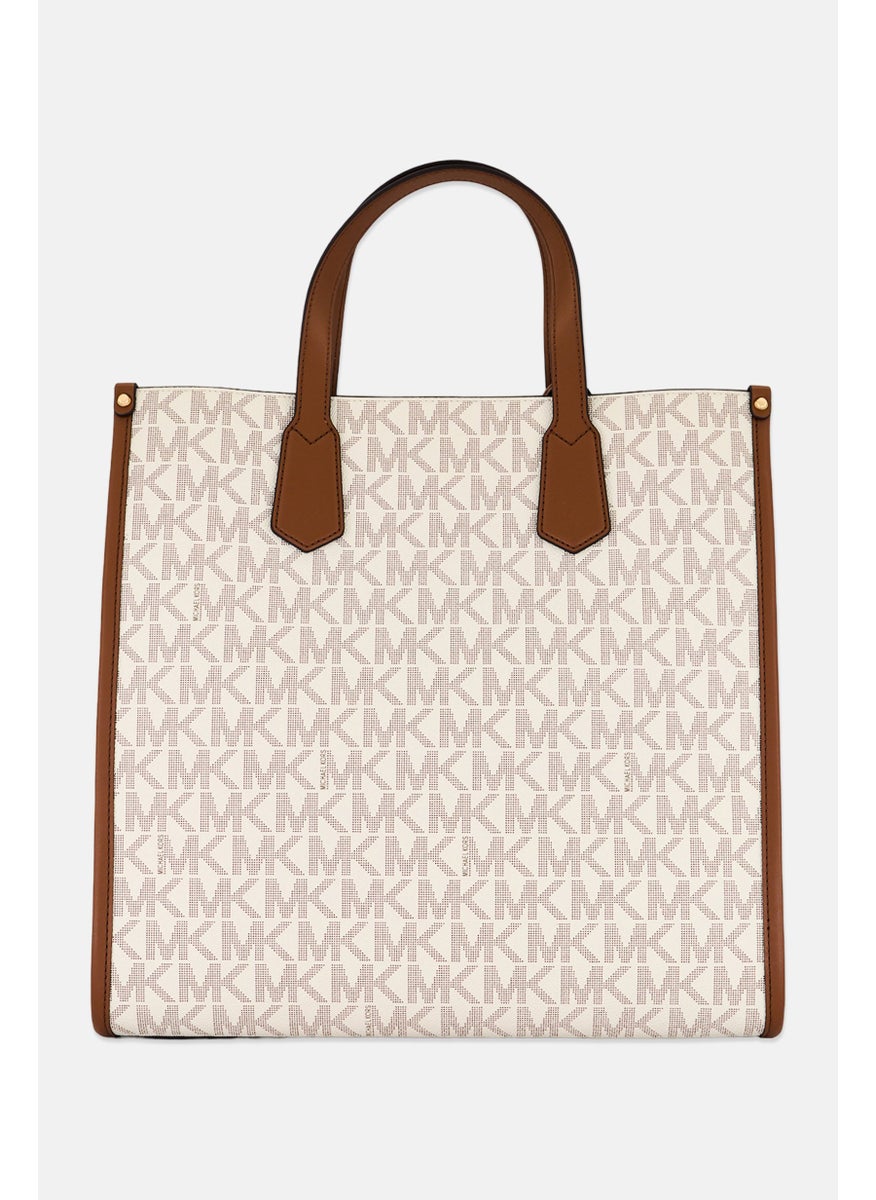 Michael Kors Women Brand Logo Maple Tote Bag 36 H x 36 L x 15 W cm, Beige/Brown  - Image 3