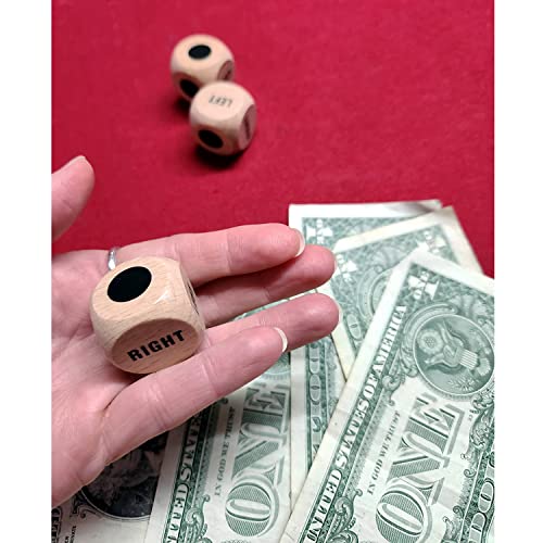 Bilywey 3pcs Left Right Center Game Dice 1 inch Beech Wood Dices with Drawstring Bag 3 pcs - Image 5