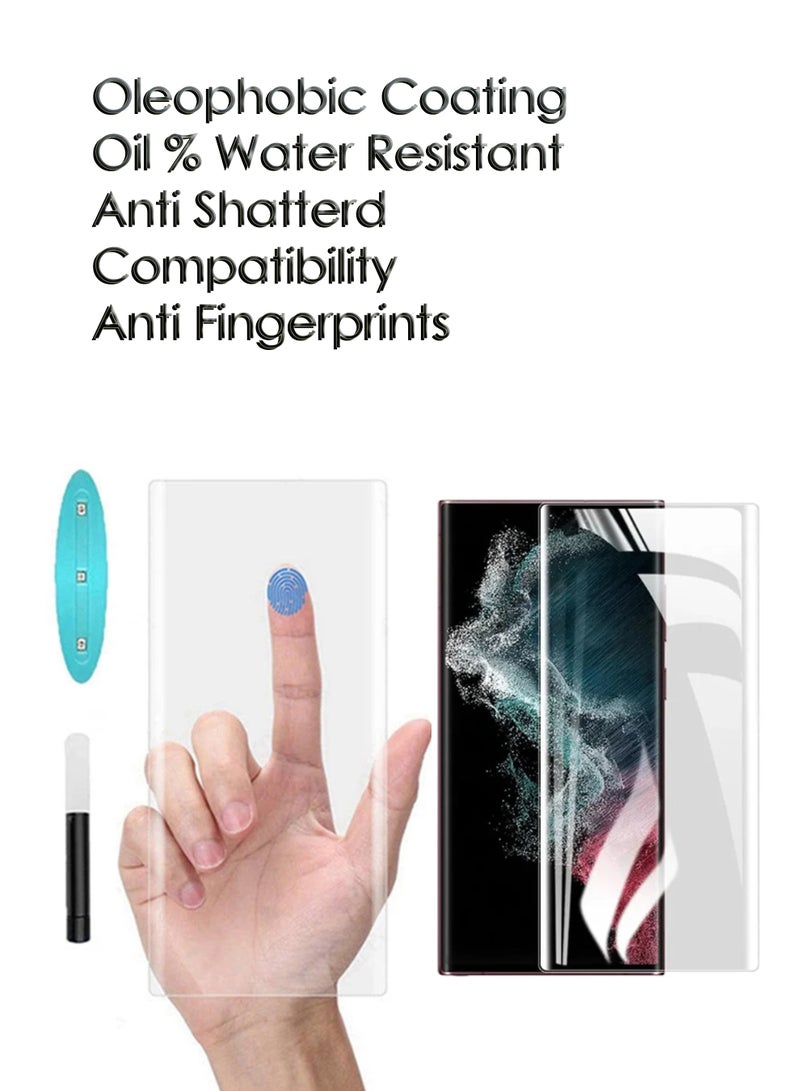 For Samsung Galaxy S24 Ultra - UV Liquid Glue Full Curved Coverage Tempered Glass Screen Protector - Image 2