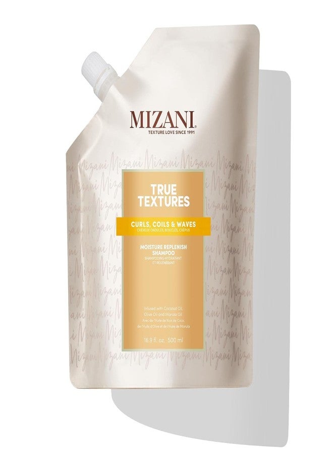 Mizani True Textures Moisture Replenish Shampoo - Smooths & Hydrates, With Coconut Oil, Sulfate & Paraben-Free, for Natural Curly Hair, 16.9 Fl Oz - Image 1
