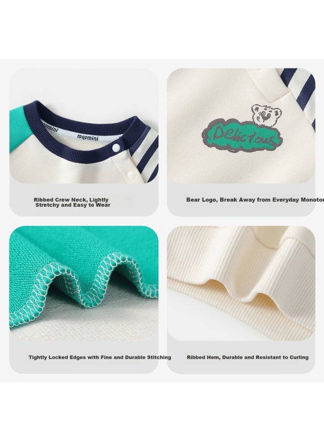Mqdmini Kids Boys Sweatshirt Spring Antibacterial Colorblock Striped Long Sleeve Top Baby Fun - Image 4