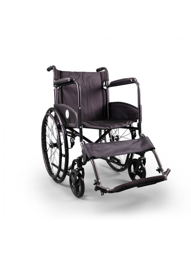 كرسي متحرك لكبار السن خفيف الوزن قابل للطي - ١٨ انش، قابل للتعديل والطي، مناسب لكبار السن والمعاقين والبالغين والمرضى وذوي الإحتياجات الخاصة - Image 1