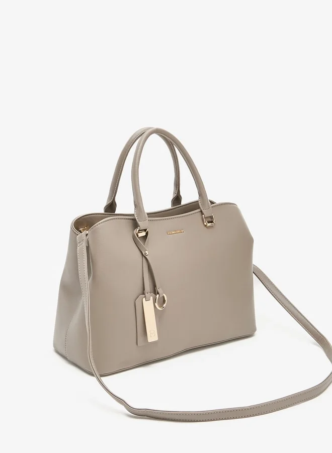 Flora Bella By Shoexpress Women Solid Tote Bag with Double Handle and Zip Closure