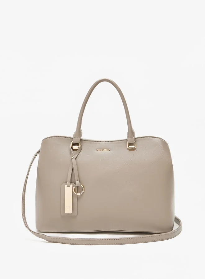 Flora Bella By Shoexpress Women Solid Tote Bag with Double Handle and Zip Closure
