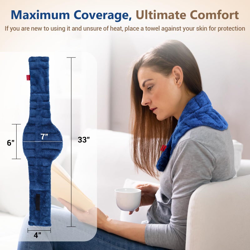 Comfytemp Microwavable Heating Pad for Neck Shoulders, FSA Eligible HSA, 33"Ã—4", Moist Heat Neck Wrap Warmer for Pain Relief, Microwave Heating Pad Warm Compress, Relaxation Items for Women Seniors - Image 2