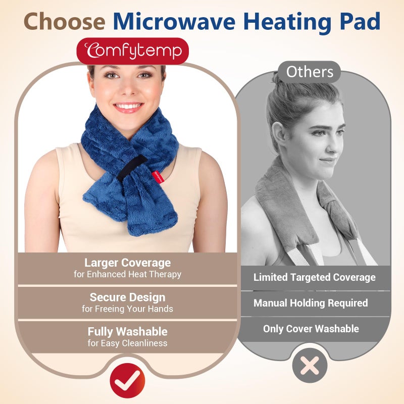 Comfytemp Microwavable Heating Pad for Neck Shoulders, FSA Eligible HSA, 33"Ã—4", Moist Heat Neck Wrap Warmer for Pain Relief, Microwave Heating Pad Warm Compress, Relaxation Items for Women Seniors - Image 5