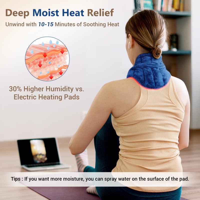 Comfytemp Microwavable Heating Pad for Neck Shoulders, FSA Eligible HSA, 33"Ã—4", Moist Heat Neck Wrap Warmer for Pain Relief, Microwave Heating Pad Warm Compress, Relaxation Items for Women Seniors - Image 3